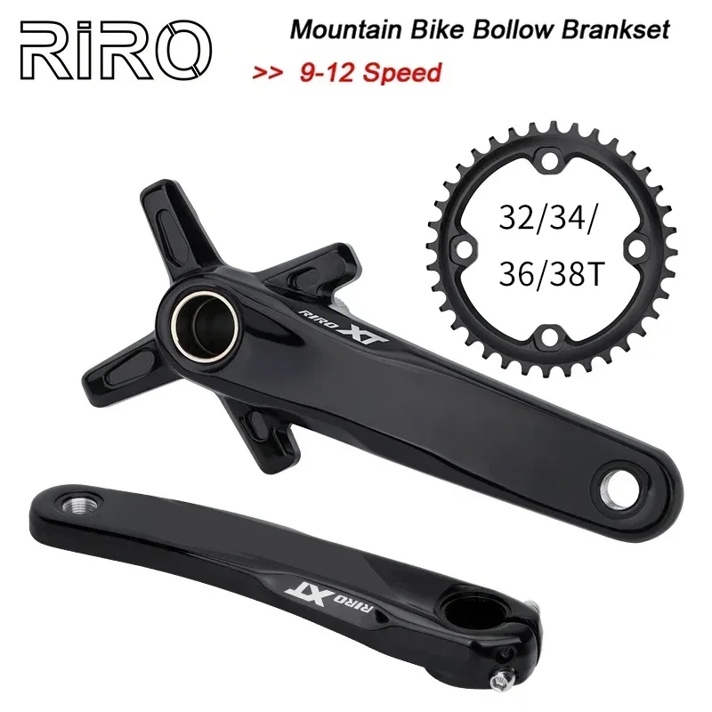 

RIRO XT 104BCD Bicycle Crankset 170mm 175mm Bike Crank Aluminum Alloy Chainring 32T 34T 36T 38T With Bottom Bracket MTB Crank