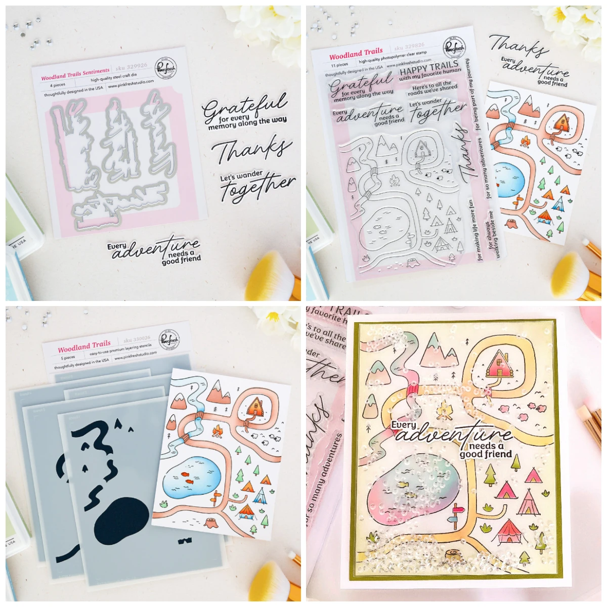 Pinkfresh Studio Woodland Trails Stamps And Dies New Arrival 2026 Scrapbook Diary Decoration Stencil Embossing Template Diy Card