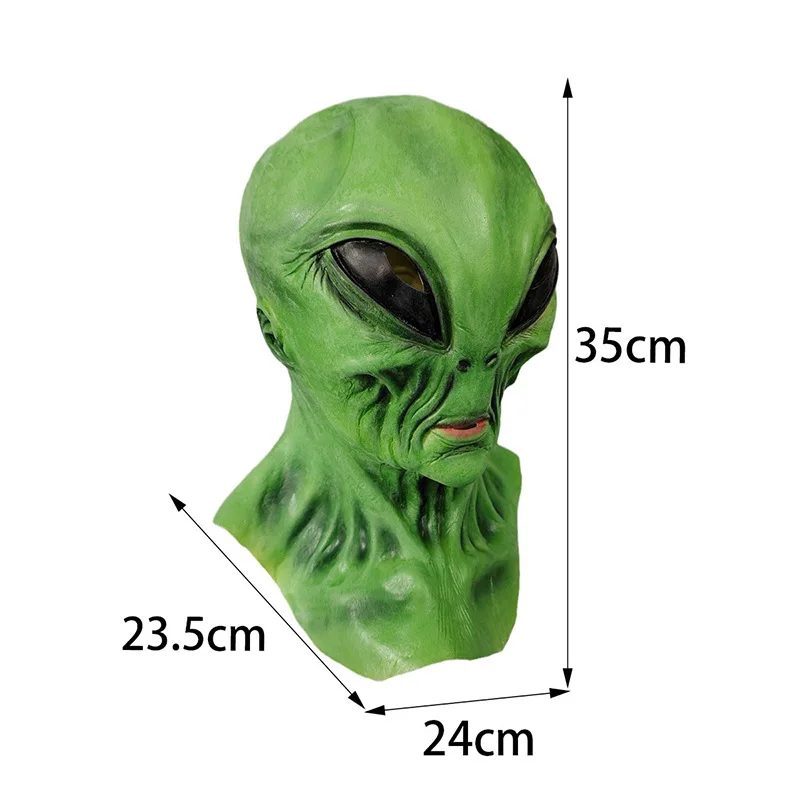 Grüne Alien-Maske Gruselige Halloween Realistische Alien-Gesichtsmasken Neuartige Monster-Maske Halloween-Kostüm Cosplay-Requisiten – Detail 1