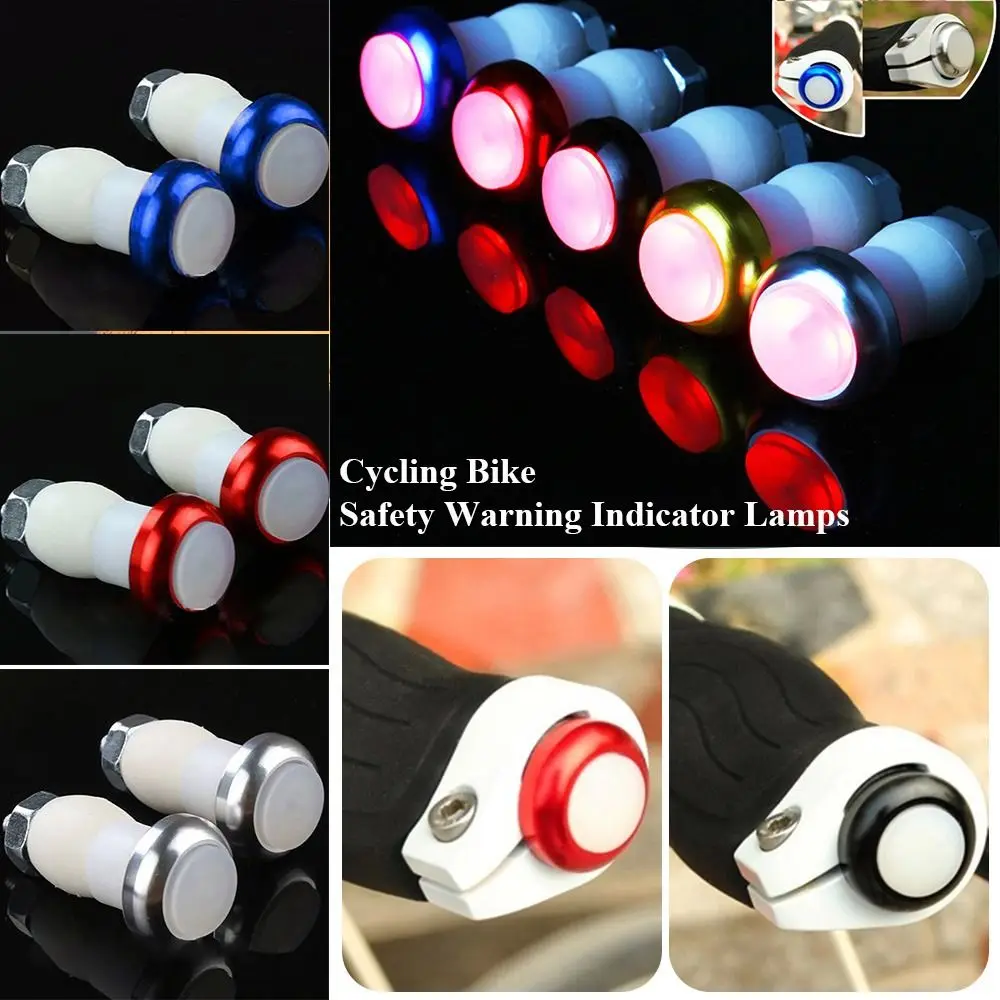 

2PCS LED Bike Handlebar Light Safety Aluminum Alloy Multicolor Indicator Lamps Bicycle Handle Bar Turn Signal Cycling