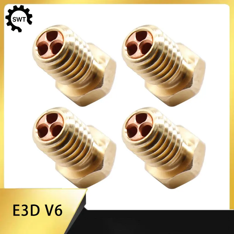High Speed 3D Printer Accessories Clone CHT Nozzle E3D V6 Brass Nozzle High Flow Wear-Resistant 1.75mm