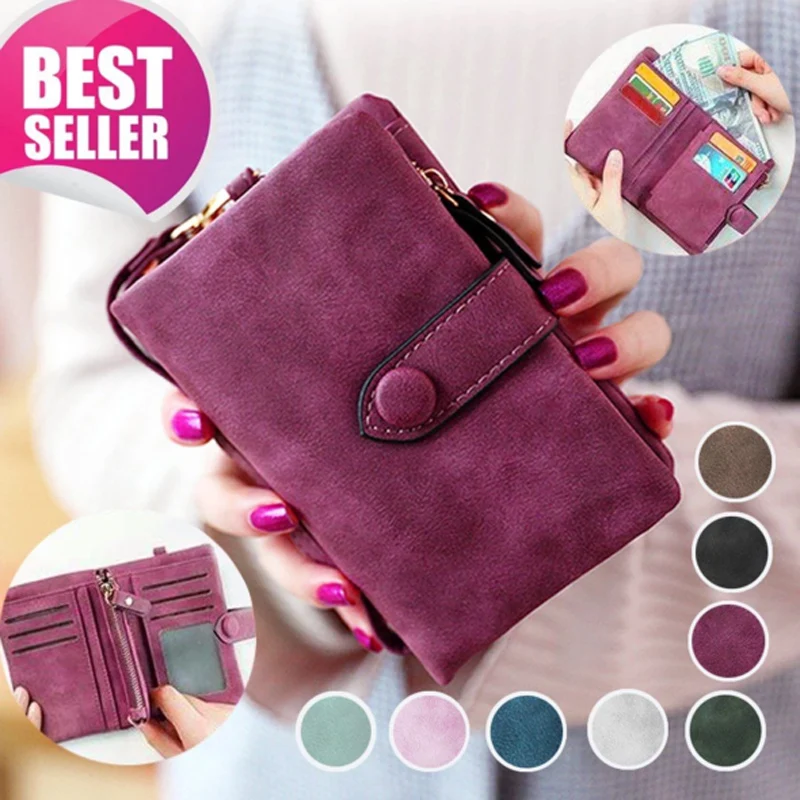 Кошелек Chic Tri-fold Carteira Mulheres Carteira Curta Estilo Coreano Fivela Multi-slot Bolsa Кошелек Женский Кожаный Carteras Para Mujer