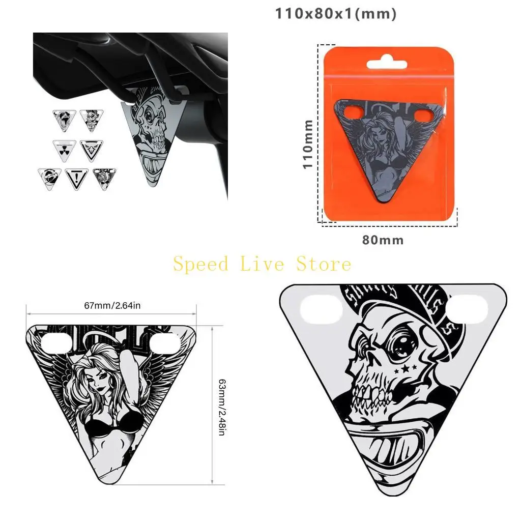 

547C Professional Bike Reflector Triangle 300m Visibility Universal Compatibility 7 Color Designs PP Reflective Panel