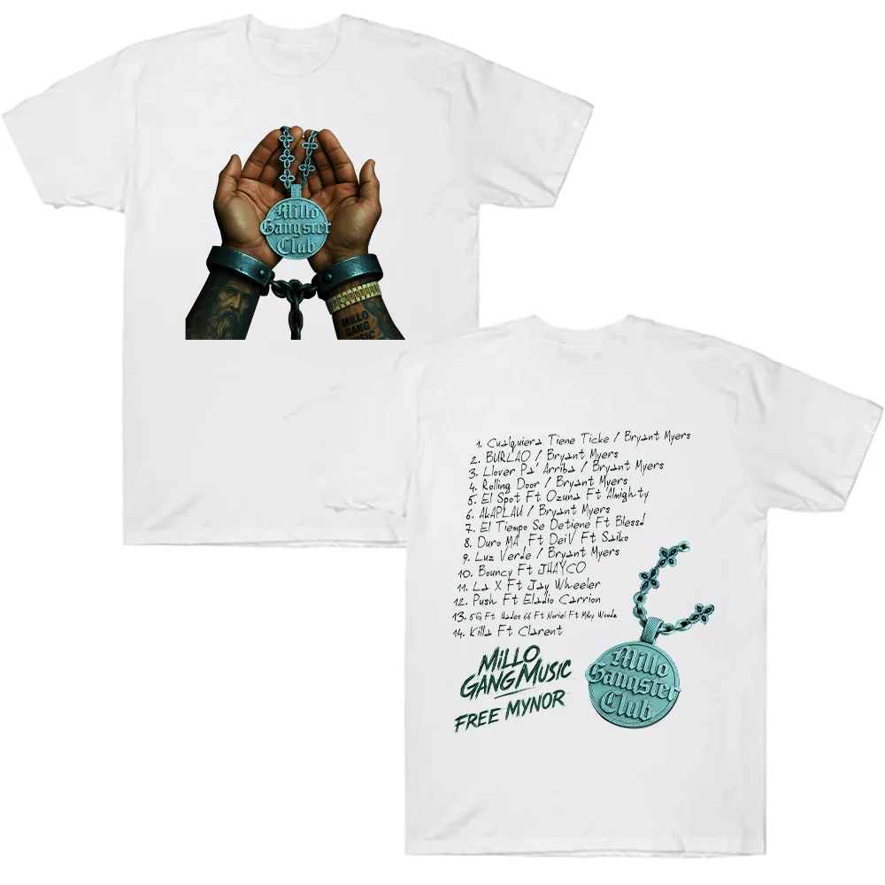 Bryant Myers Millo Gangster Club 2025 T-Shirt Rapper Bryant Myers Grafik-T-Shirt für Männer und Frauen, Retro-Top aus hochwertiger, atmungsaktiver Baumwolle – Detail 7