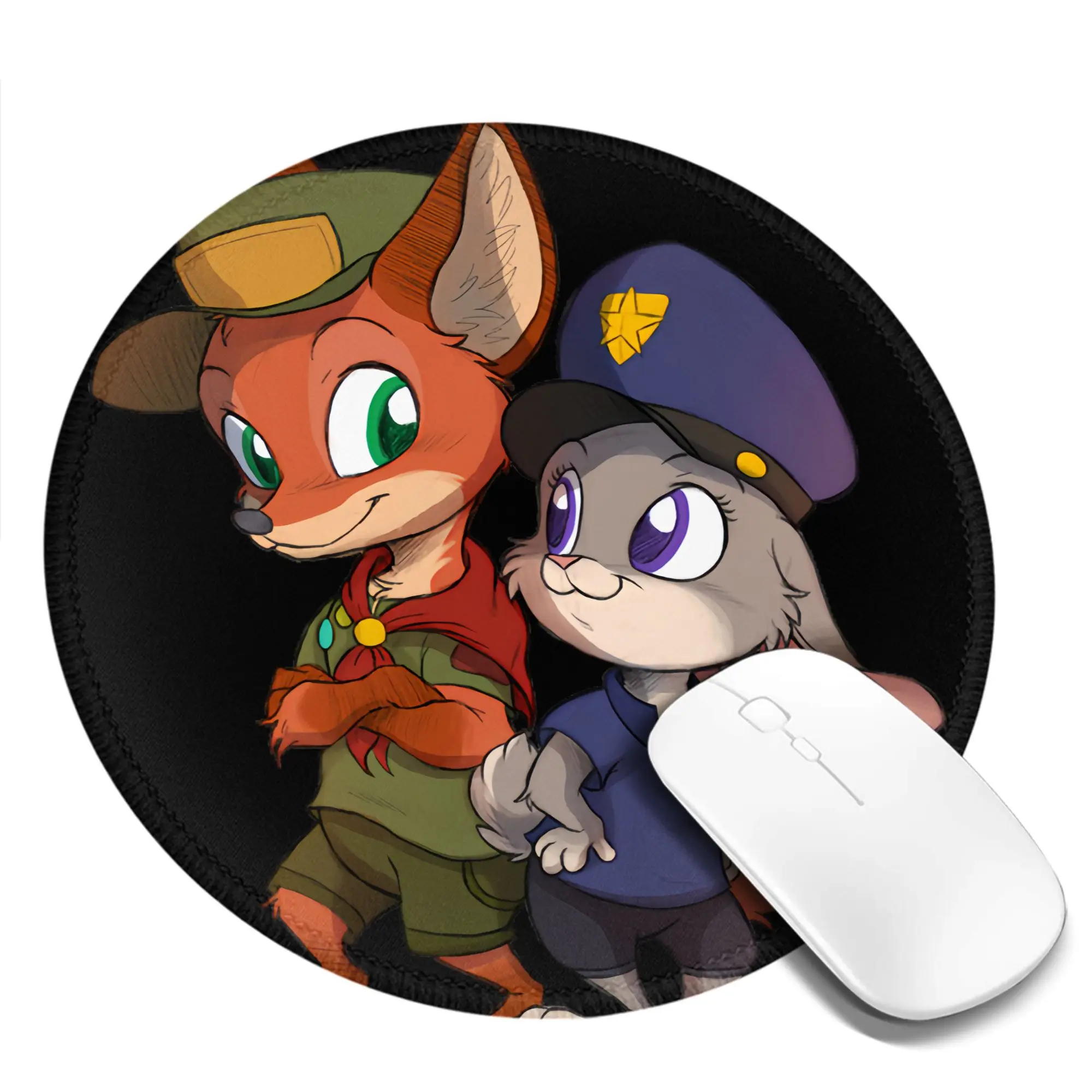 Zootopia Round Mini Mouse Pad Rug Anti-slip Mat Desktop 8in Game Computer Mat Gaming Rubber Mouse Mat
