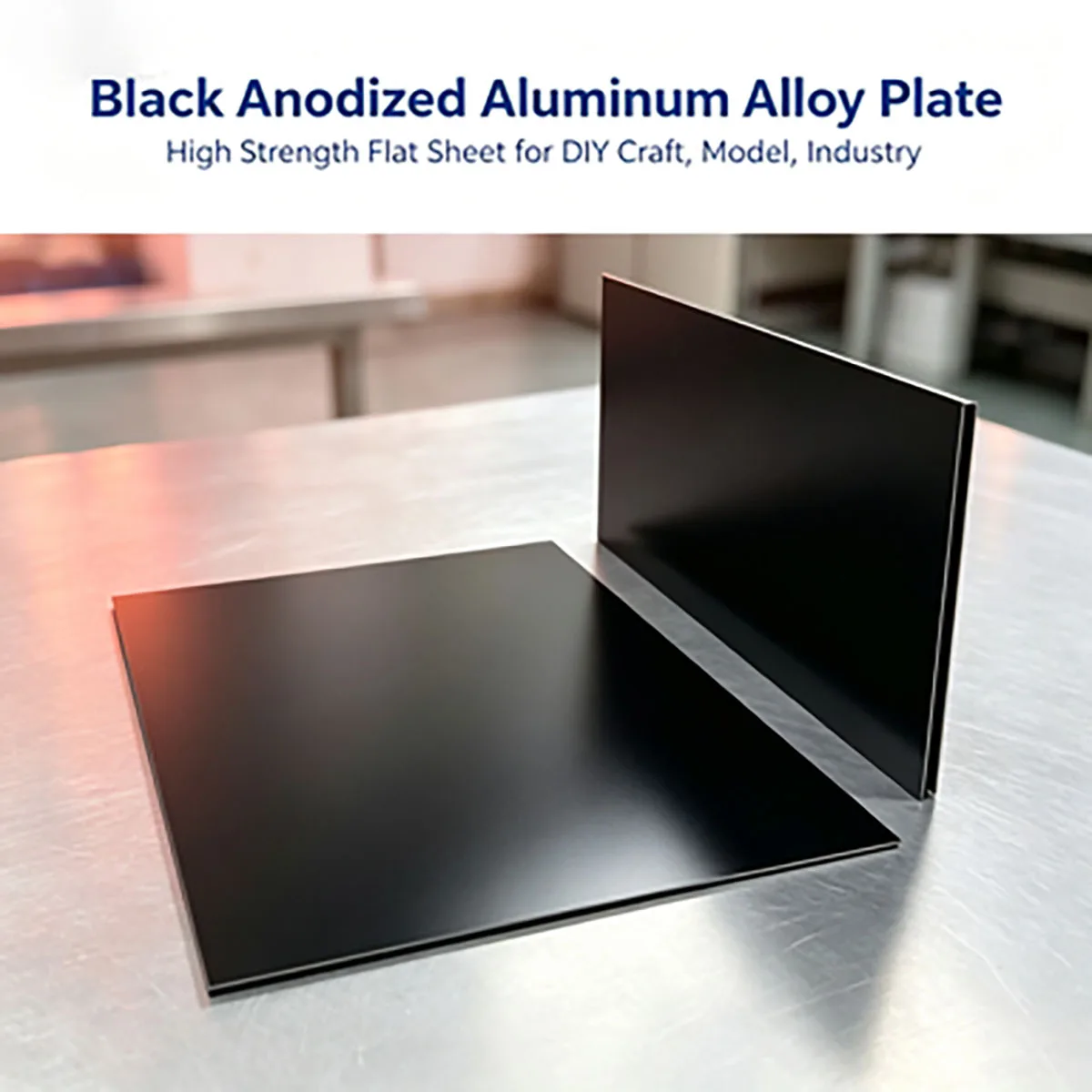 100x100‑300x300mm Metal Sheet for Laser Engraving Nameplate 5052 Black Anodized Aluminum Alloy Plate, 0.5‑2.0mm Thick,