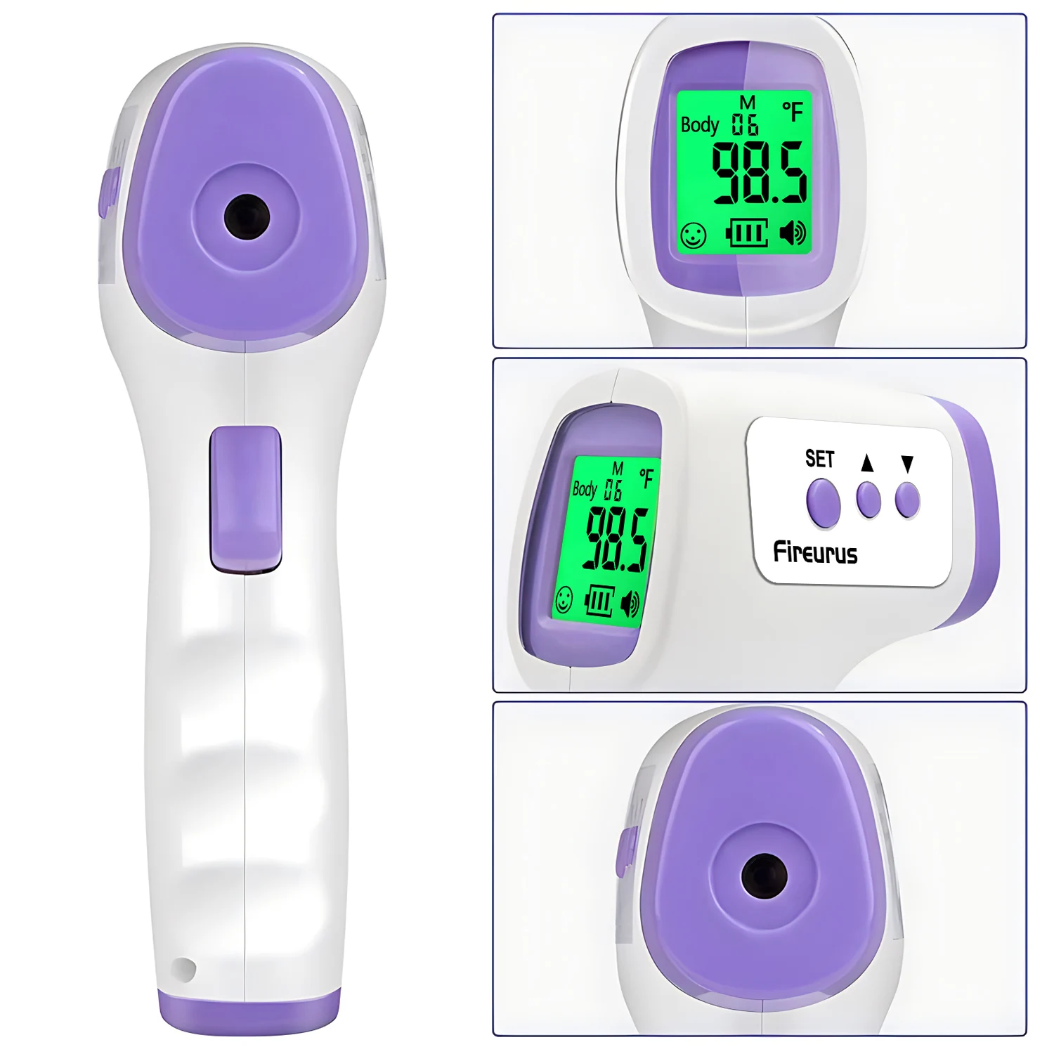 Digitales Stirn thermometer, Baby-und Erwachsenen thermometer mit Fieber alarm, LCD-Display, ideal für berührungs lose ganze Familien