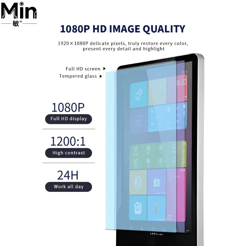 55 Inch Floor Stand Touch Screen Digital Signage Kiosk Full HD LCD Advertising Totem Display for Commercial Retail Mall
