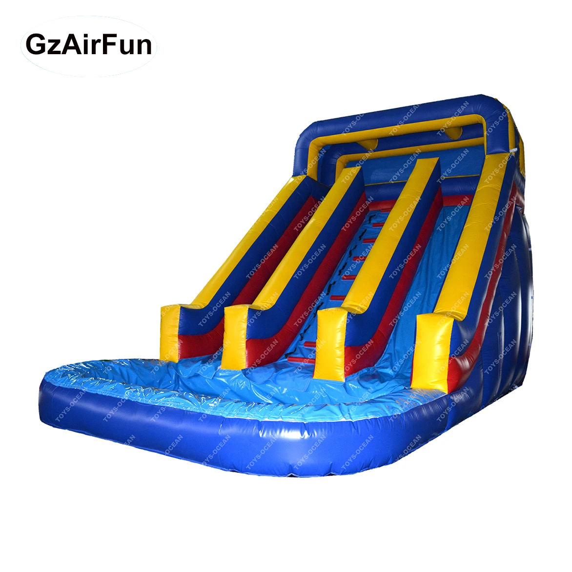 Commercial Using Inflatable Marble Blue Water Slide With Pool for Party Rental Using