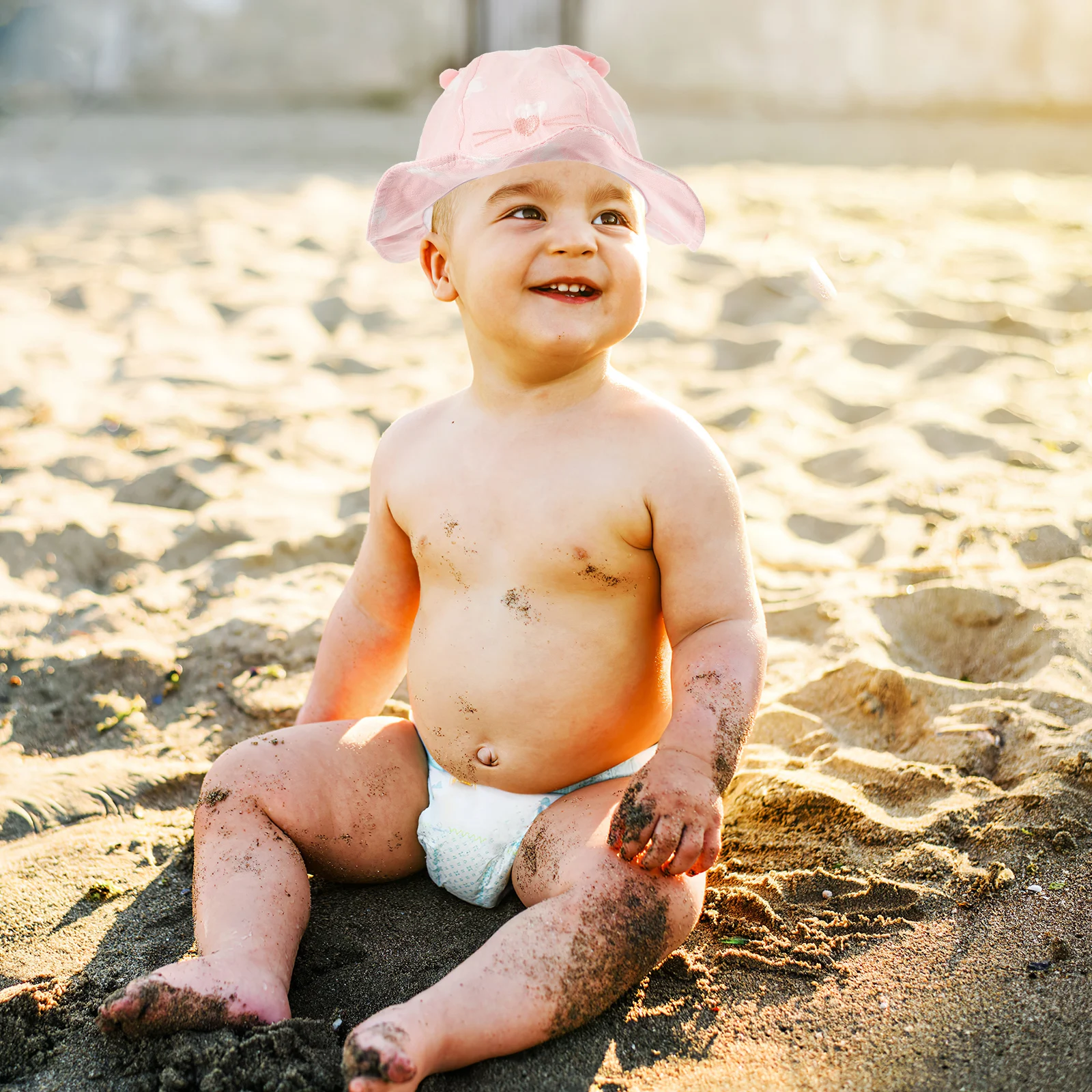 

Hat Rabbit Ear Kids Cap Cotton Lightweight Durable Pink Child Beach Sun Protection Hat Kids Accessories