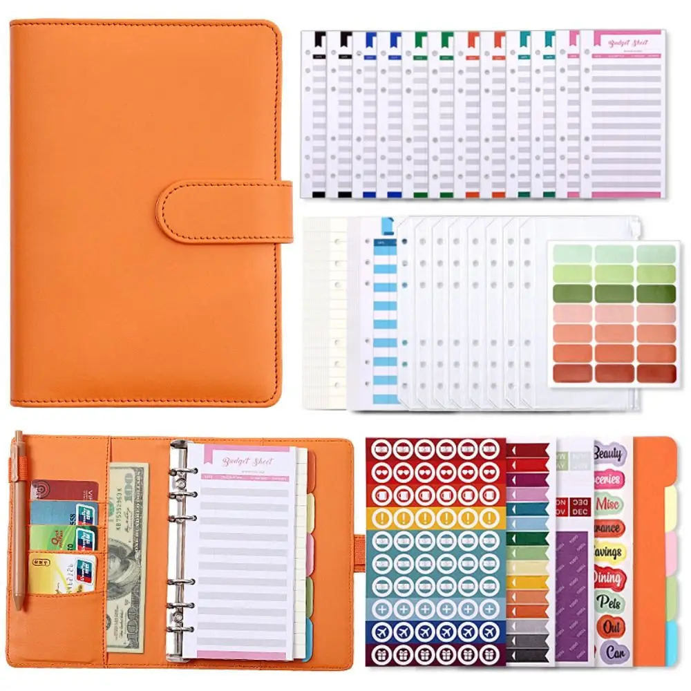 Grafika A6 Segregator Ledger Macaron Kolorowy segregator z PVC Organizer PU Skórzane naklejki Segregator budżetowy Notatnik Pracownik biurowy