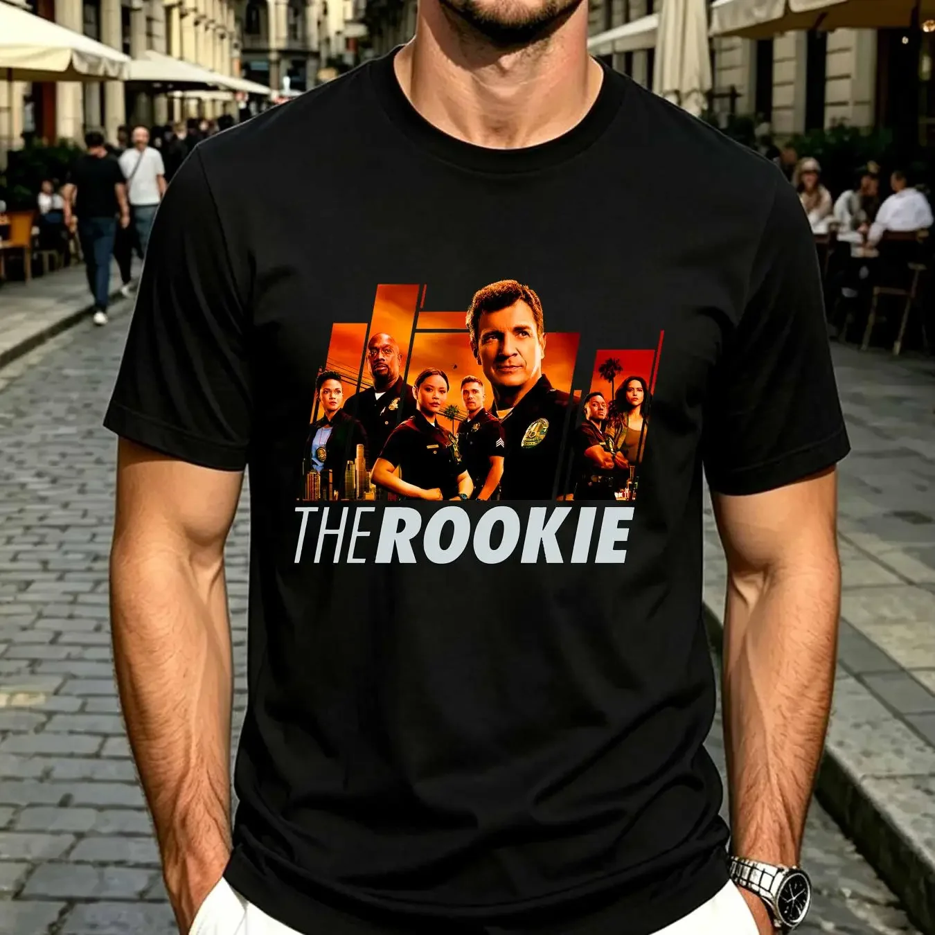 washed T Shirt The Rookie Fanart Poster Classic long or short sleeves vintage Washed Stretched Versatile Soft Comfortable homme
