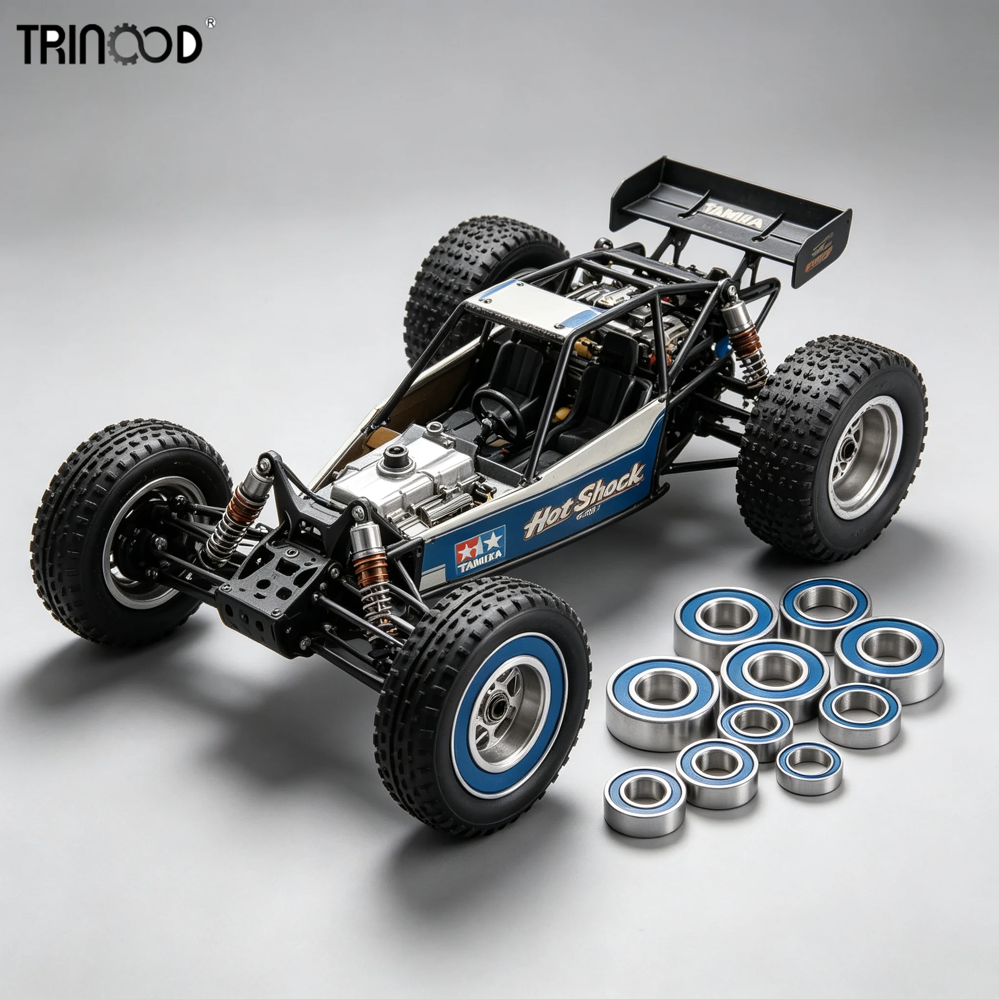 TRINOOD 18PCS Rubber Sealed Ball Bearing Kit 5x8x2.5mm 5x11x4mm For TAMIYA HotShot 58391 1/10 RC Car Upgrade Parts