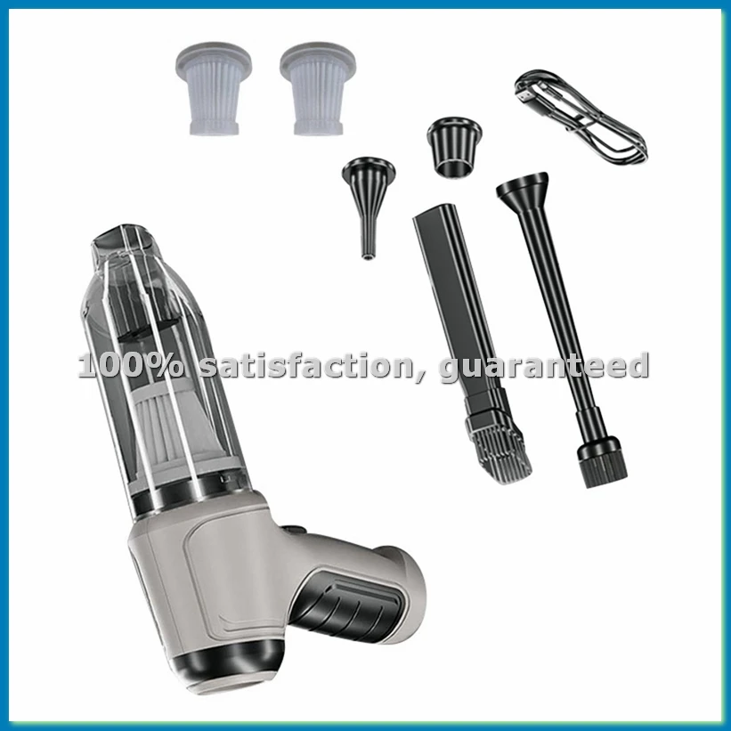 

Автомобильный пылесос 3-в-1, беспроводной, мощный, для уборки в авто и дома, бело-серый (ABRM)