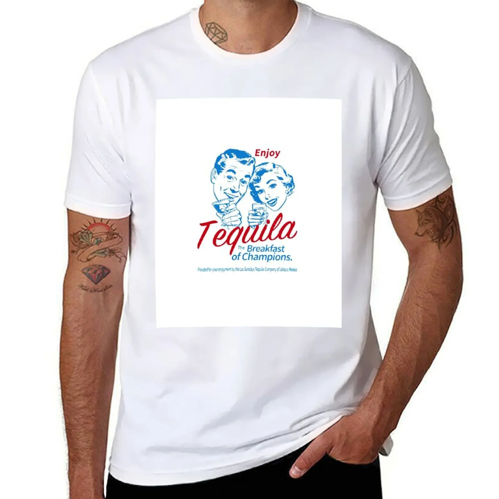 

Enjoy Tequila The Breakfast Of Champions T-Shirt cotton tshirt 100% cotton t shirts man 100% T-Shirt