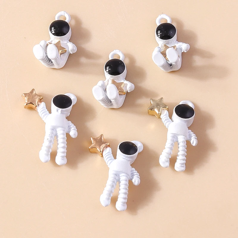 

20pcs Cute Enamel Astronaut Star Charms Pendants for Jewelry Making Drop Earrings Necklaces Bracelets DIY Craft Accessories