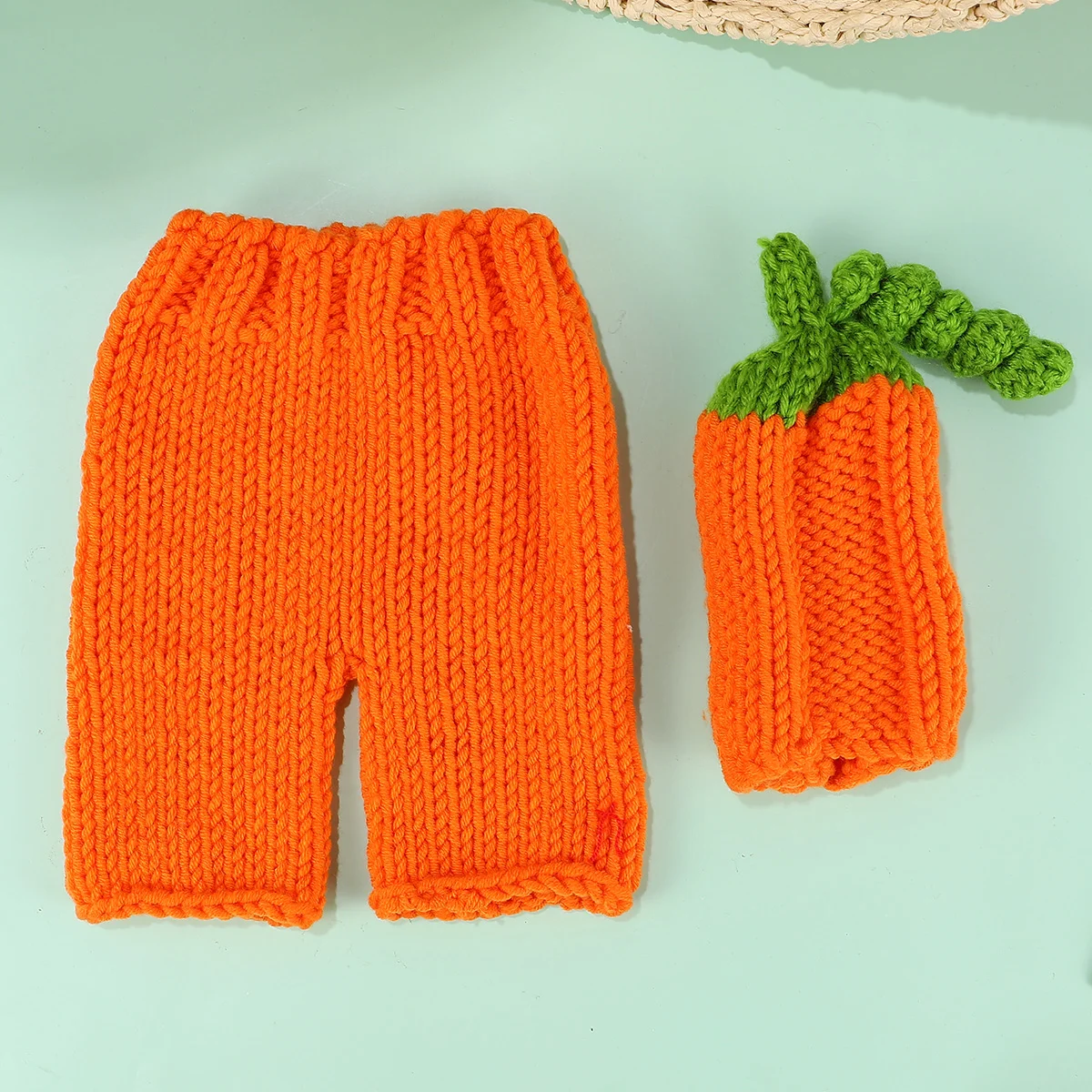 

Crochet Baby Photoshoot Clothing Newborn Outfits Infant Pumpkin Costume Halloween Costumes Handmade Props