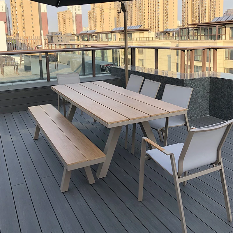 

# French Style Outdoor Furniture Table Set Aluminum Dining Set Garden Dining Table and Chair