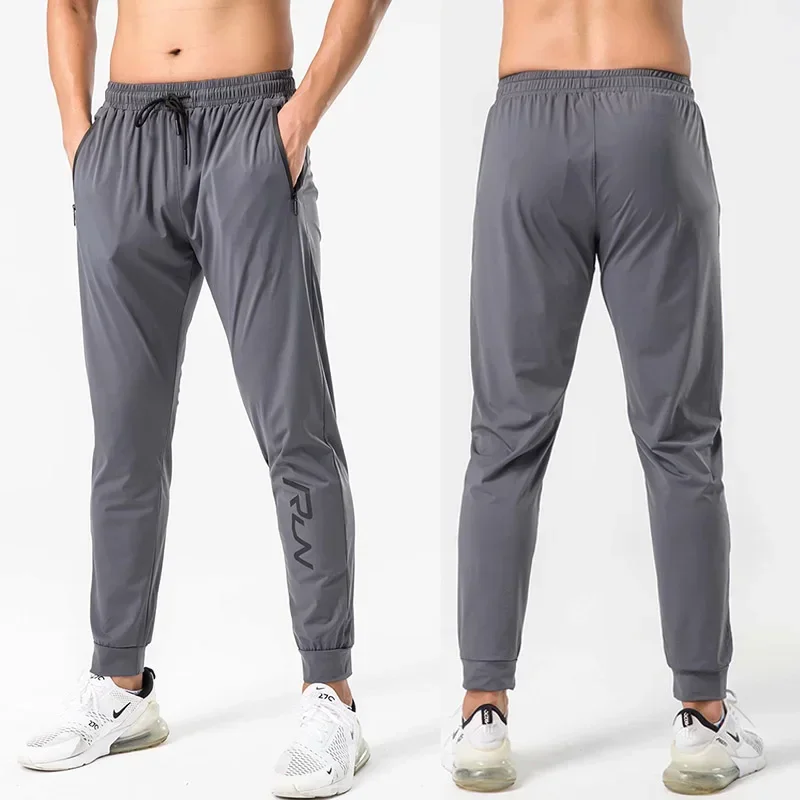 Men Sports Running Pants Zipper Athletic Football Soccer Training Elasticity Legging Jogging Gym Trousers