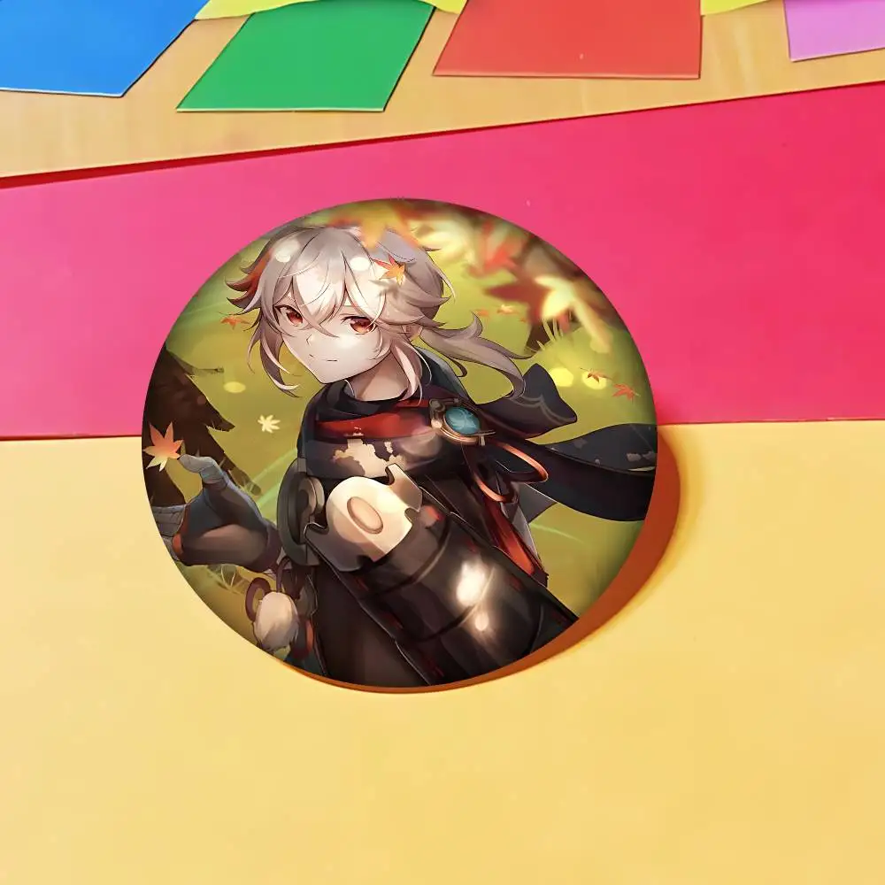 Kaedehara أنيمي Kazuh 32/44/58 مللي متر دبوس يدوي الصنع مستدير مضحك المفاجئة في دبابيس لحقيبة الظهر Cothes اكسسوارات شارة قبعة الديكور #6