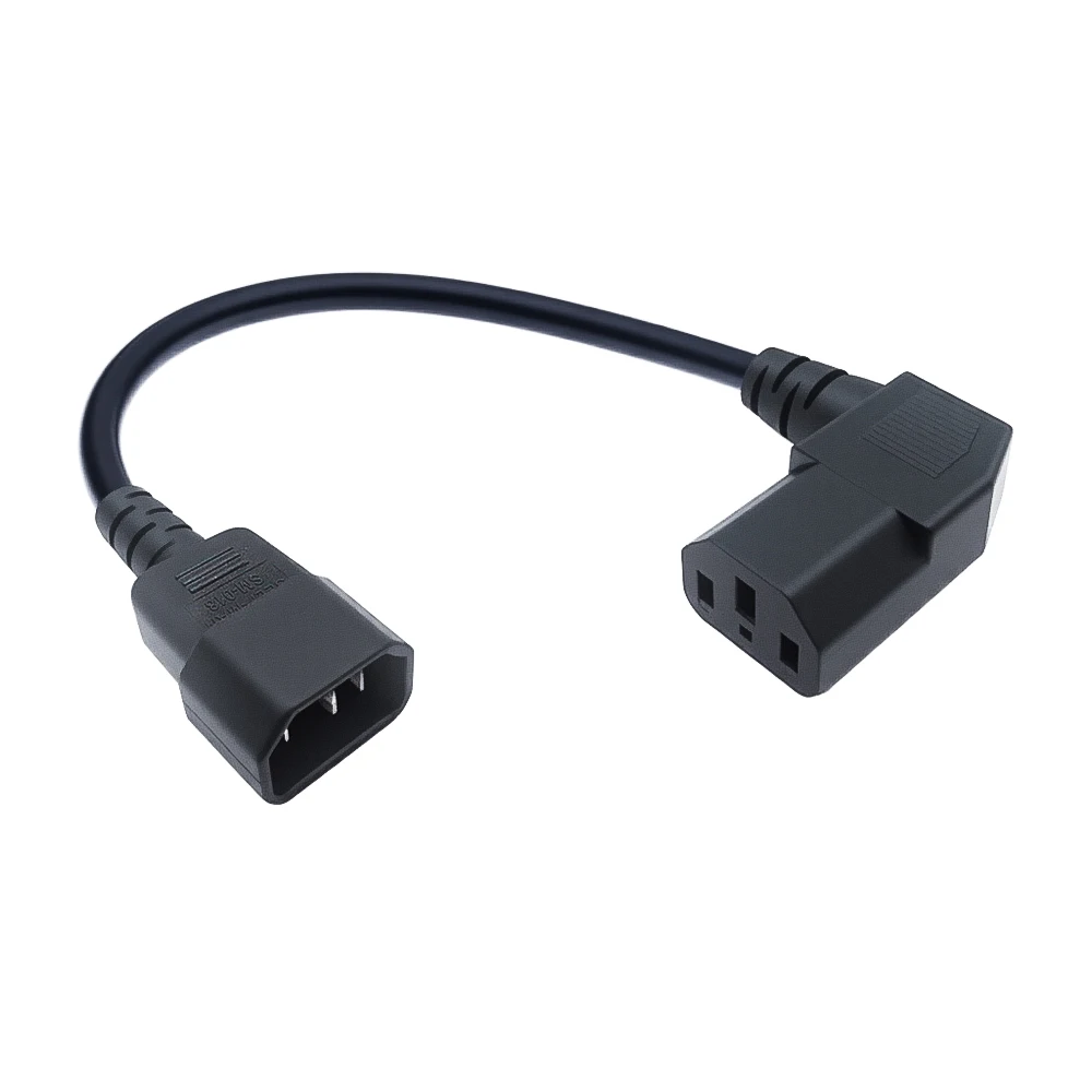 Angled Power Extension Cord IEC C13 to C14 Power Cable Extension Short IEC C13-C14 Extension Power Cord IEC320C14 TO IEC320C13