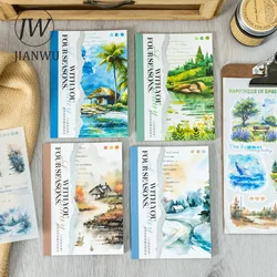 JIANWU With Your Four Seasons Series Vintage Scene Landscaping Material Collage Sticker Book Creative DIY Journal  Stationery