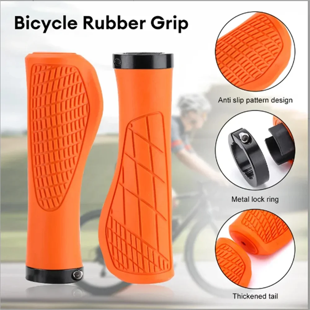 Bicycle Handlebar Grip Lock On Mountain Bike Grip Soft Rubber MTB Cuffs 22.2mm Bicycle Handle Cover Non-slip Bike Handles