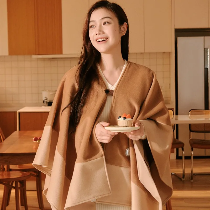 Heated Shawl Electric Warm Blanket USB Charging Portable Wearable Heating Pad Washable Fleece Cloak Single Travel Office Use