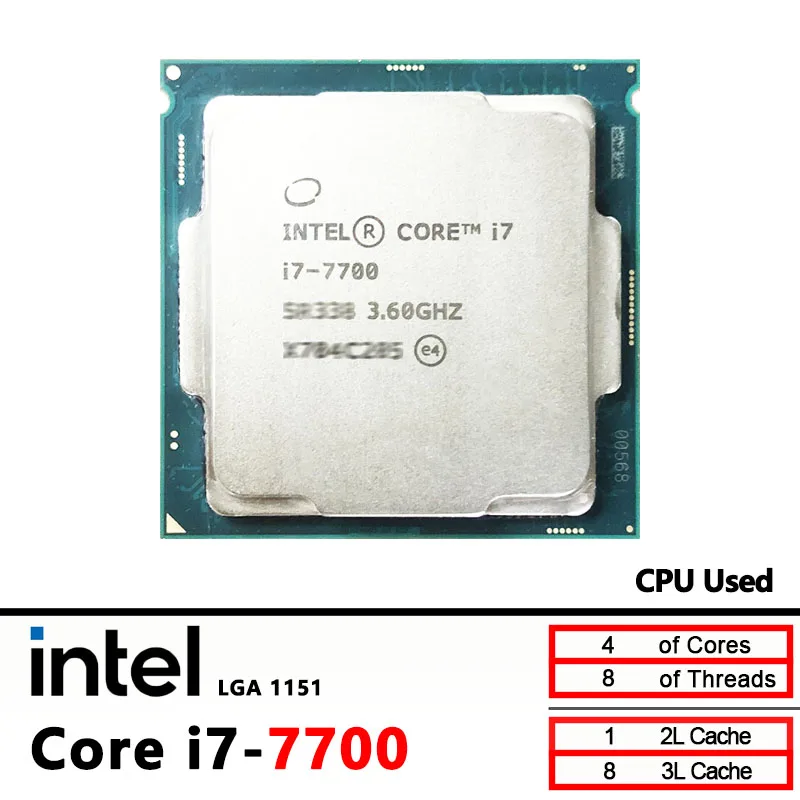 Intel Core i7 7700 i7-7700 Used 3.6 GHz Quad-Core Eight-Thread CPU processor 8M 65W LGA 1151