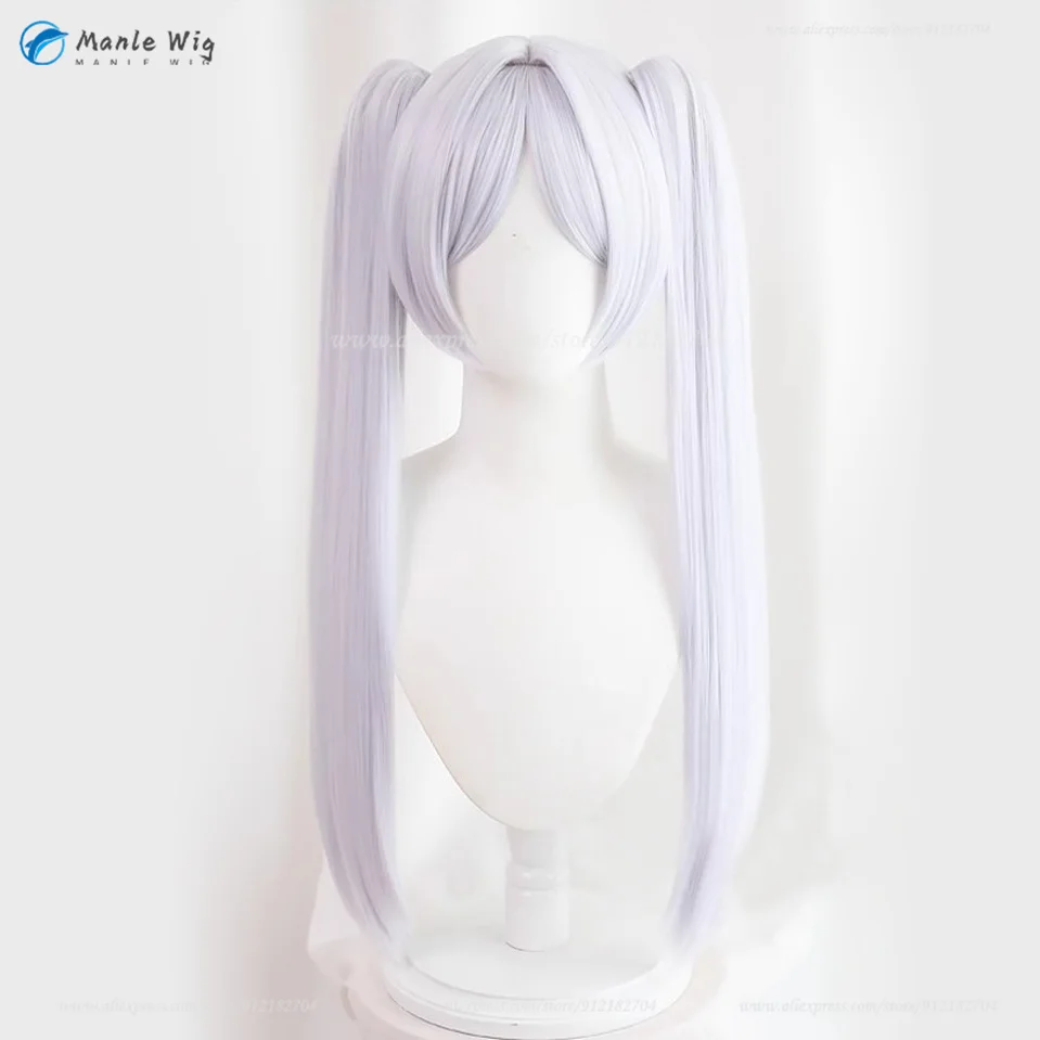 Anime Frieren Wig Frieren Cosplay Wig Women 65cm White Blue Purple Frieren Wig + Ear Clip + Free Wig Cap