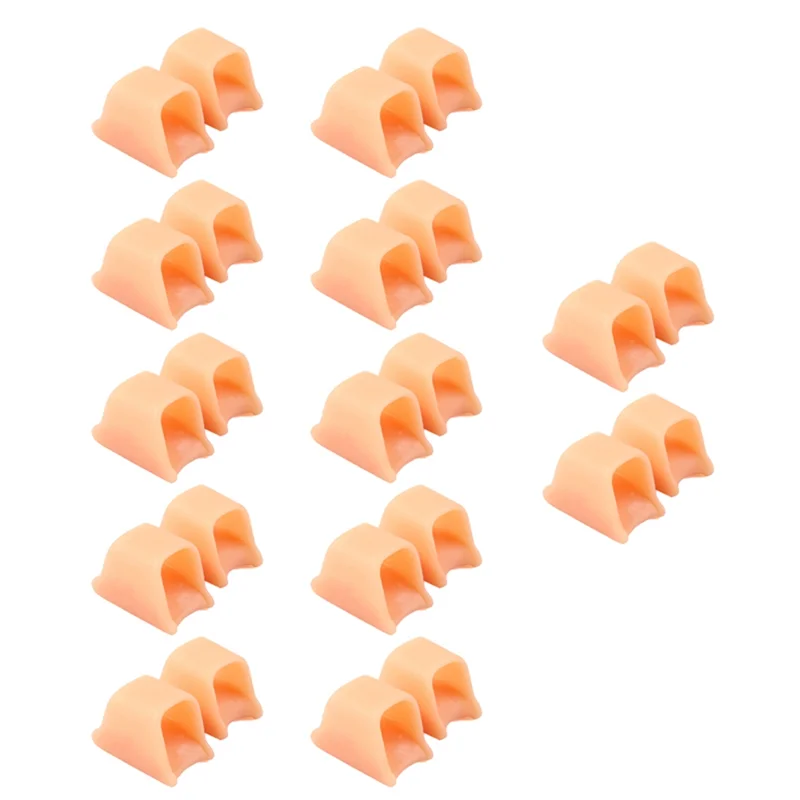 Corrector alisador de dedos de martillo A83X, Corrector de dedos (12 piezas, desnudo), alivio de férula de dedo del pie de gel para juanete de tamaño mediano