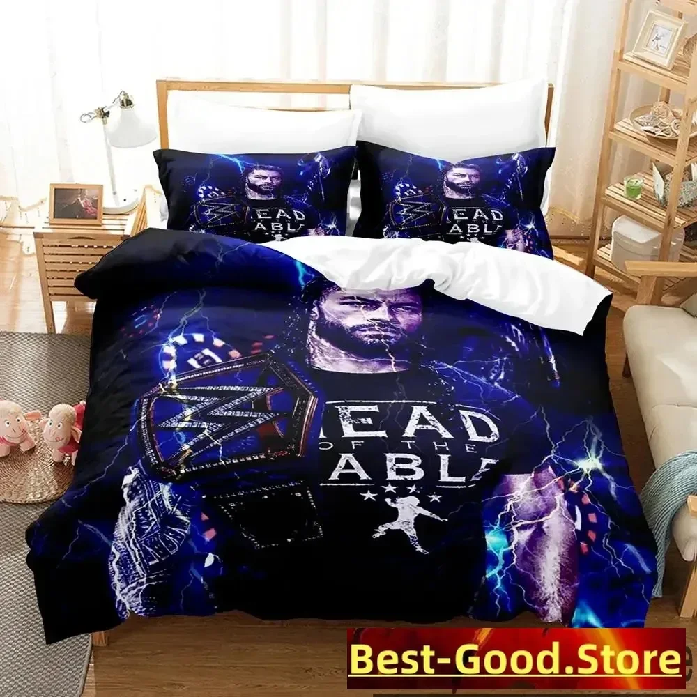 3D Print Wrestler Roman Reigns Bedding Set Boys Girls Twin Queen King Size Duvet Cover Pillowcase Bed boys Adult