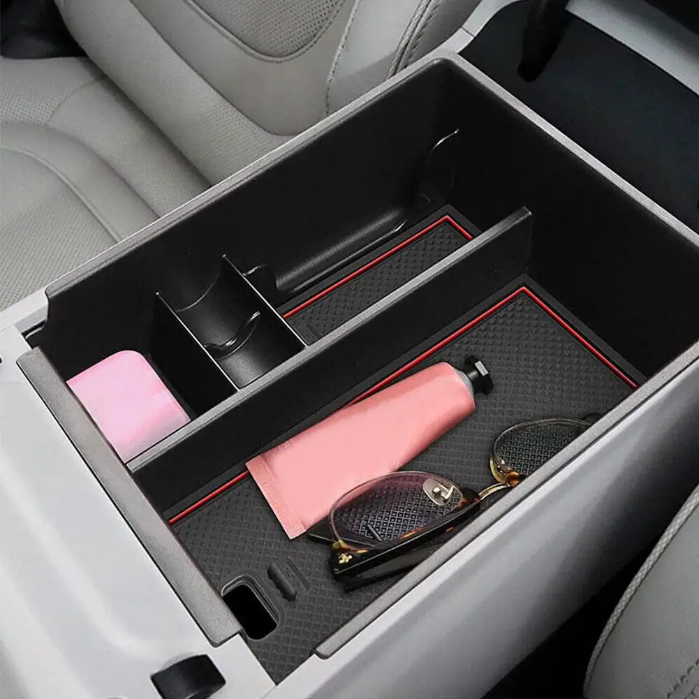 Center Console Organizer Tray For Hyundai Tucson NX4 Limited 2022 Car Central Armrest ABS Secondary Storage Box