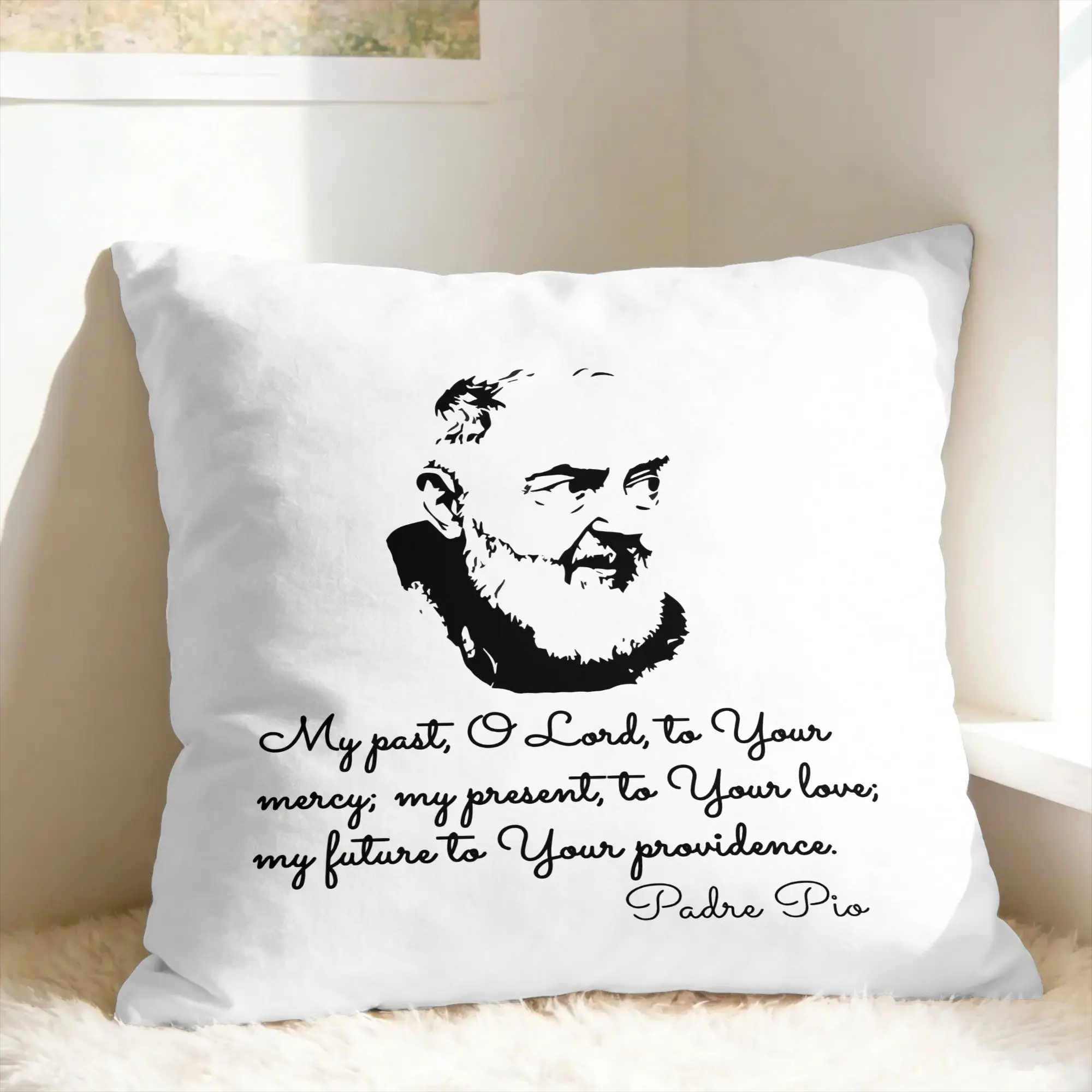 Pillow Case Padre Pio Of Pietrelcina Soft Stay With Me Pillow Cover For Sofa Car Home Decor Funny Pillowcases