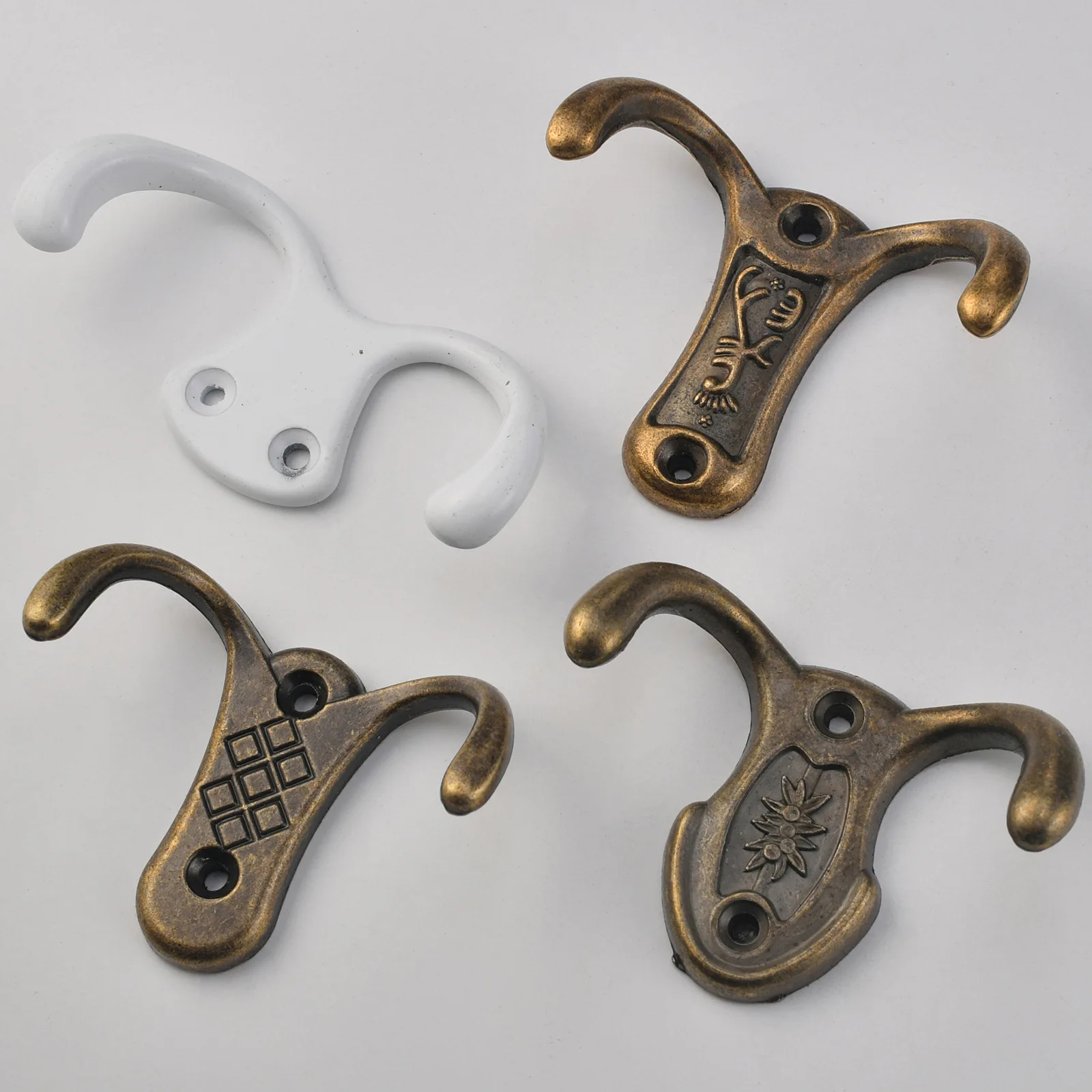 zinc alloy retro foreign trade single hook double hook alloy cabinet bathroom coat thick hook