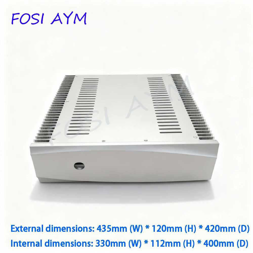 

435*120*420mm FOSI AYM All-Aluminum Amplifier Chassis Post-Amplifier Aluminum Chassis Vacuum Tube Amplifier Case Shell DIY Box