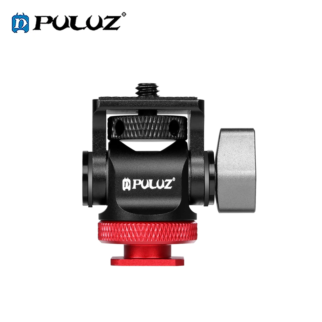 PULUZ Mini Snail Head 180° Rotation Tripod Ball Head Monitor Base Mount Adapter with Cold Shoe for DSLR Camera Tripod LED Light