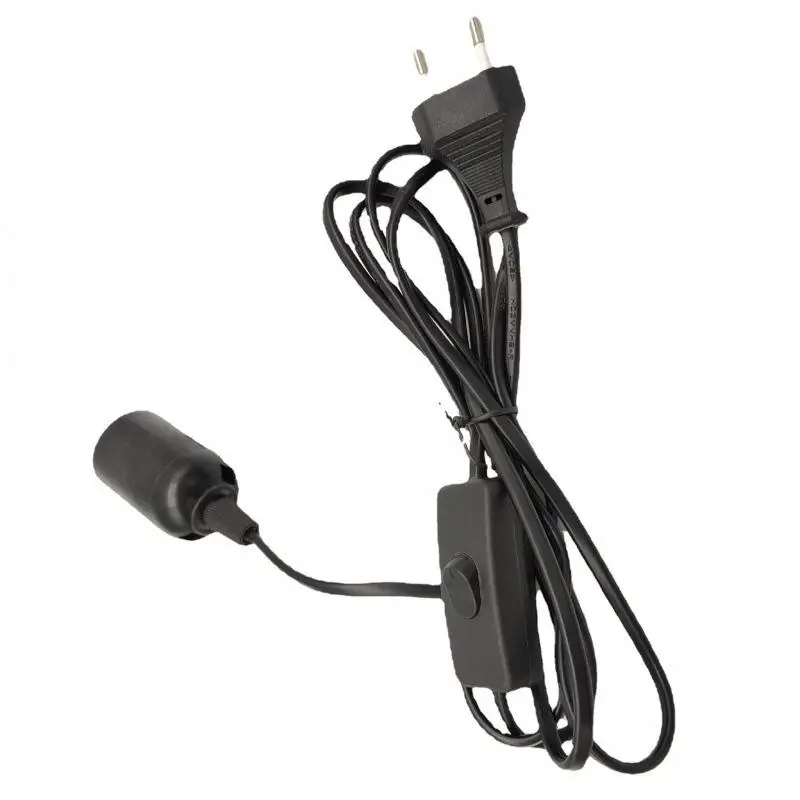 New 1Pcs EU Plug 1.8 Meters Power Cord Cable Lava Lamp Base Lamp Cord With Switch E14 Hanglamp Holder Light Bulbs Socket