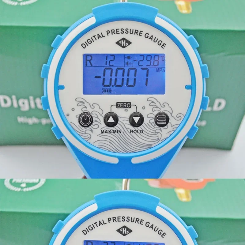 Utility Digital Electronic Display  High And Low Pressure Gauge Air Conditioner Refrigerator Evacuation Fluoride Pressure Gauge