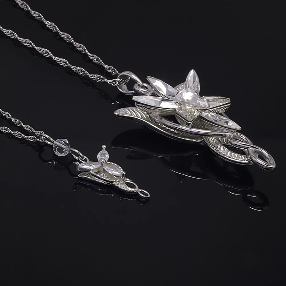 925 Sterling Silber Twilight Star Arwen Halskette Elfen-Anhänger Damen Vintage Film Party Schmuck – Detail 4
