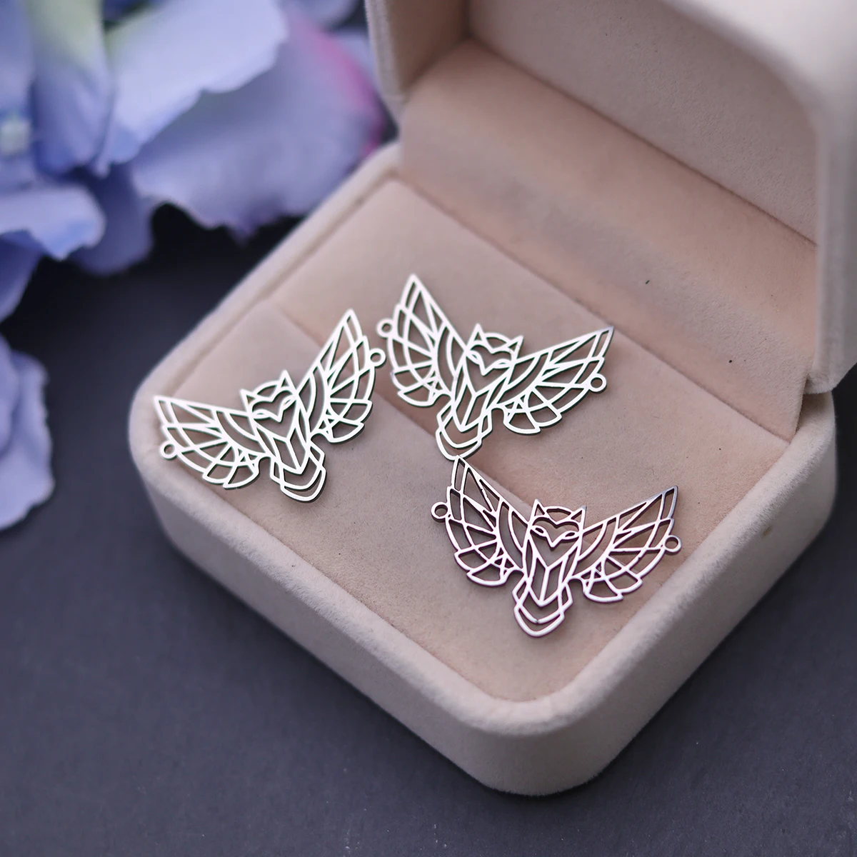 3pcs Flying Bird DIY Charms Hummingbird Phoenix Eagle Bat Owl Fit Earrings Jewelry Making Stainless Steel Pendant for Bracelets