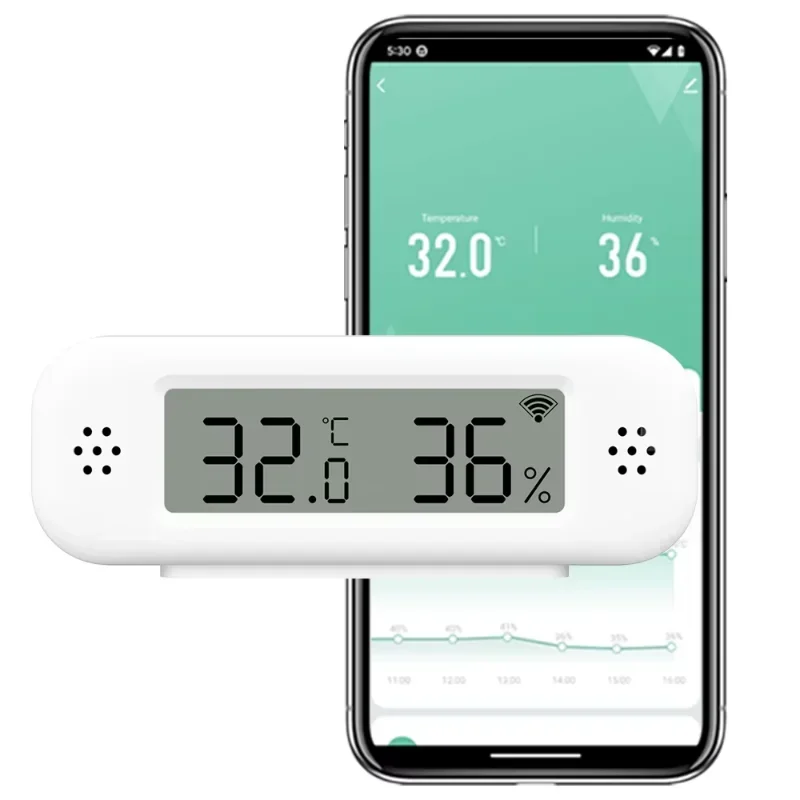 Tuya WiFi Temperatur- und Feuchtigkeitssensor für Smart Home, Thermometer, Hygrometer, APP, Fernalarm, funktioniert mit Google Home, Yandex, Alexa