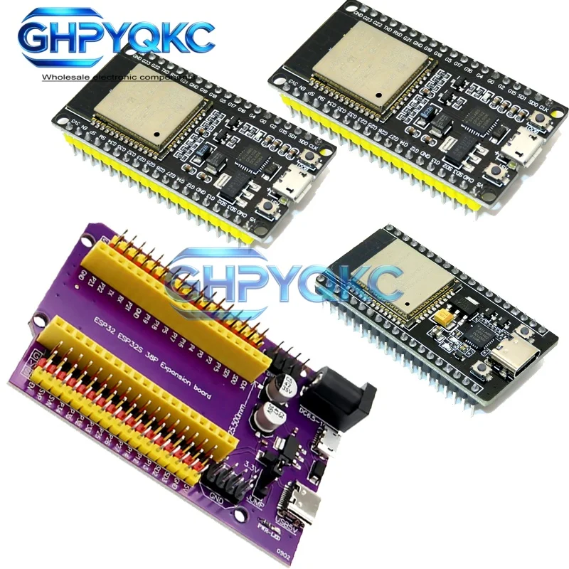 ESPWROOM32 Development Board TYPE-C / MICRO USB CP2102 WiFi+Bluetooth Dual Core ESP32-DevKitC-32 ESP-32S Expansion Board 38PINS
