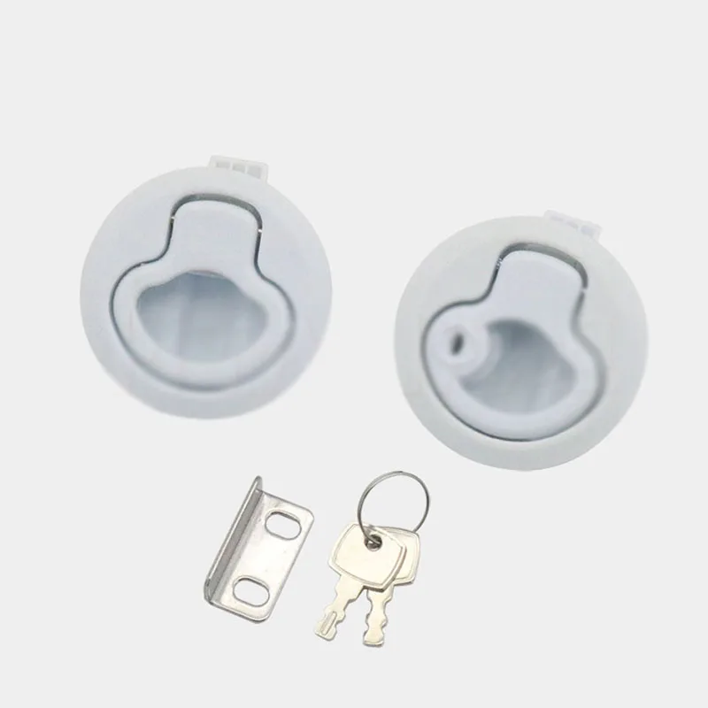 1PCS Round Headed Panel Lock For High-speed Train Press Type Embedded RV Trailer Lock Plastic Handle Lock MS739-2 Drawer