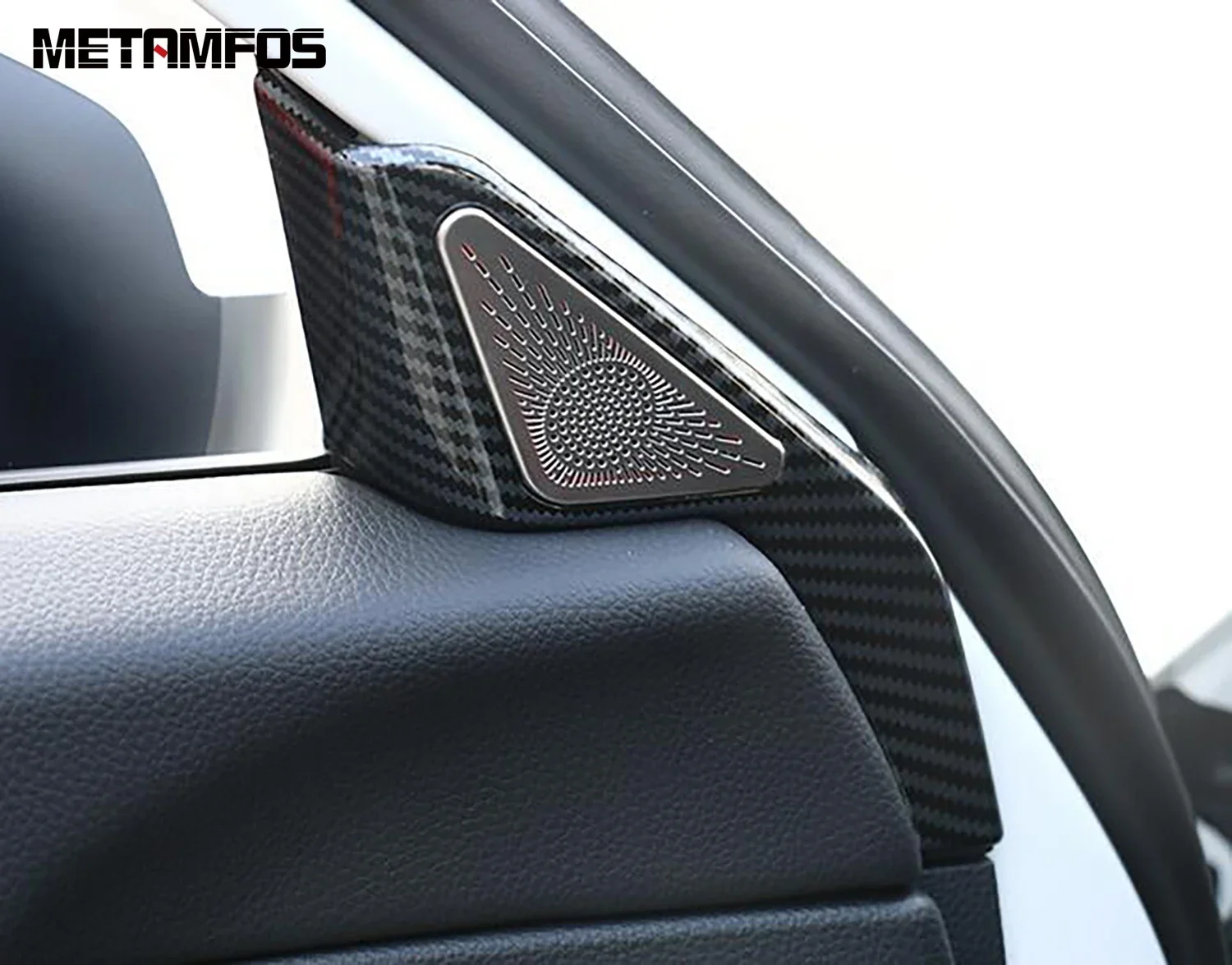 Accessories For Honda Civic 11th 2021-2025 2026 Carbon Fiber Front Window A Pillar Loudspeaker Sound Audio Speaker Cover Trim