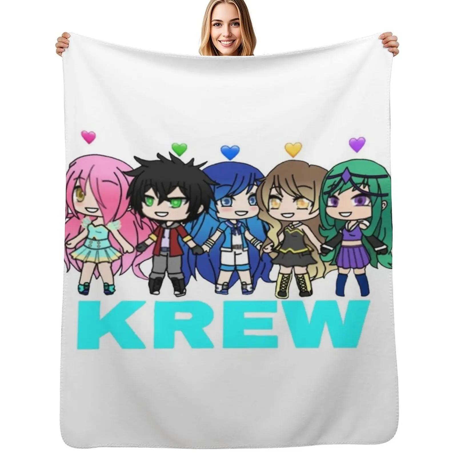 

Funneh And The Krew Family Blue Throw Blanket Beach for winter christmas decoration Nap Blankets