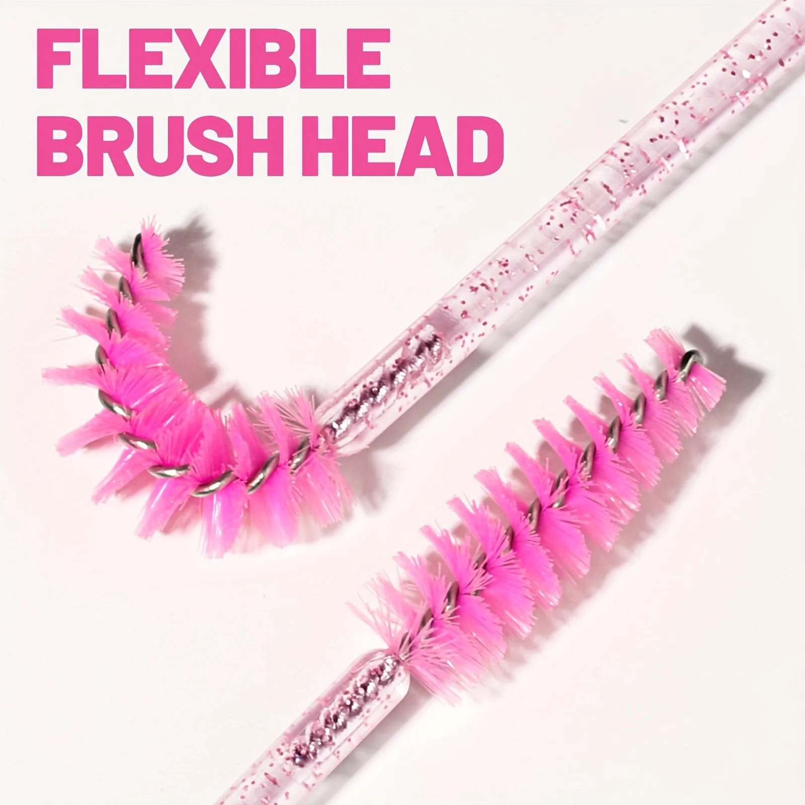 100 قطعة من فرش الماسكارا، فرشاة تمديد الرموش ذات الرأس المزدوج، عصا سوداء للعين الوردية وأداة توزيع أحمر الشفاه #5