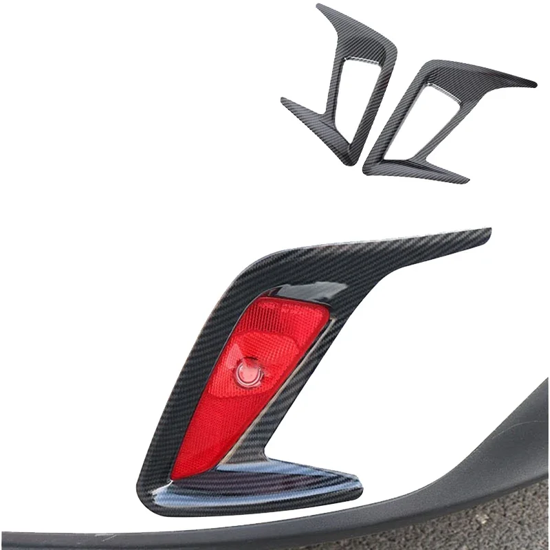 Carbon Fiber Rear Fog Light Cover Trim 2Pcs For Ford Focus MK4 Hatchback 2019-2025