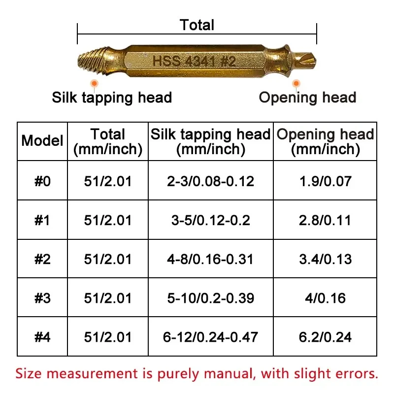 6PCS Damaged Screw Extractor,Double Head Screw Slide Tooth Removal,Great for Stripped, Broken, Stuck Screw