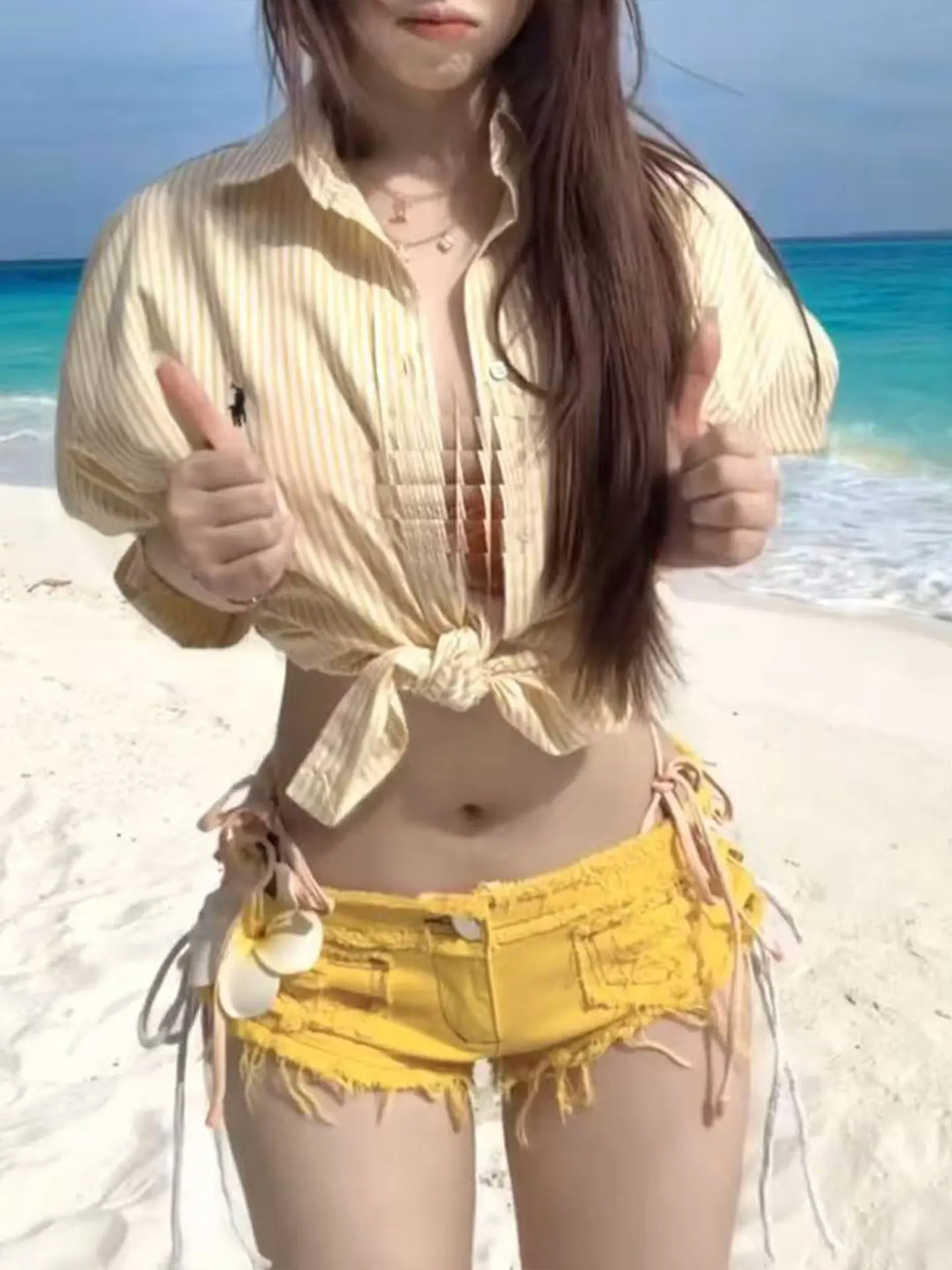 Dopamine Hot Girl Y2K Tassel Splice Denim Super Shorts Women Summer Side Bow Hollow out Butt Lifting Hot Pants Low Waist Tigh...